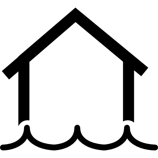 casa sobre el agua icono gratis