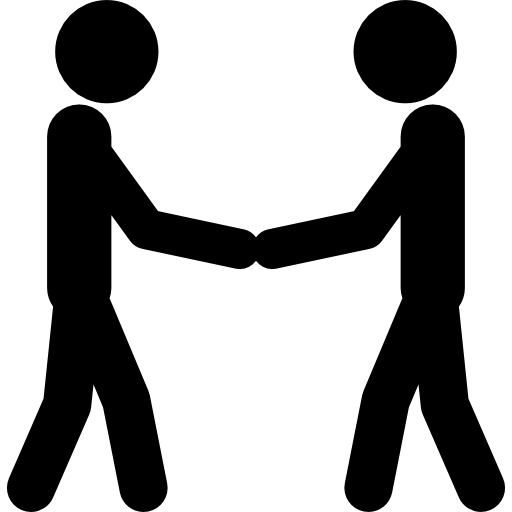 Stick Figures Shaking Hands