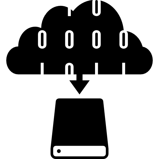 transferencia de datos en la nube a unidad de almacenamiento icono gratis