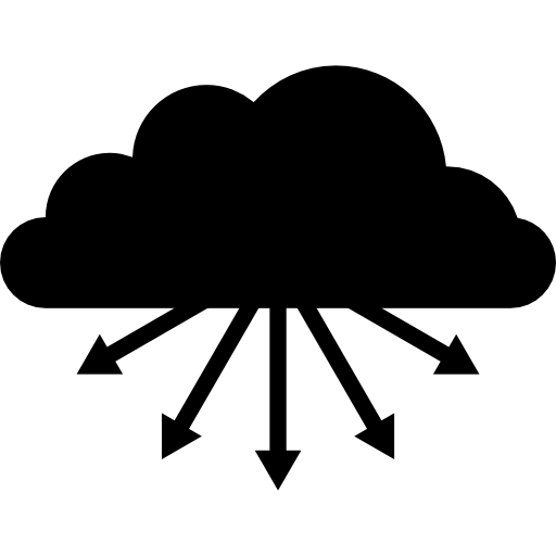 almacenamiento en la nube con flechas hacia abajo icono gratis