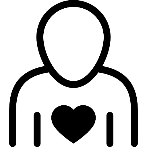 contorno humano con corazón icono gratis