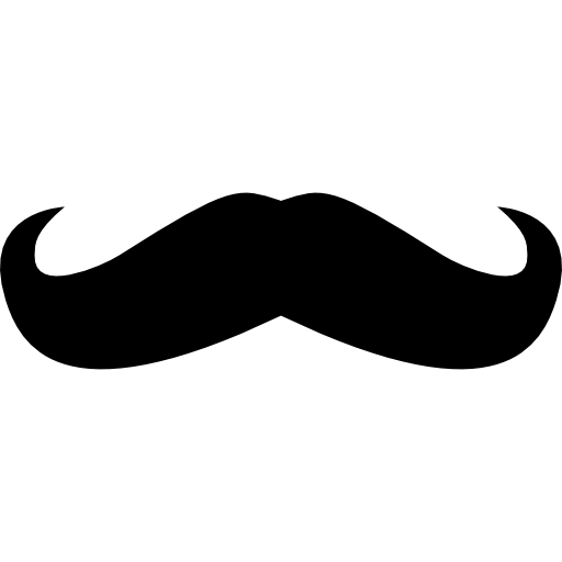 Mustache curled tip variant free icon