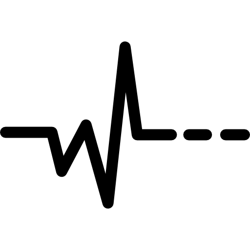 Heartbeat / Heart Beat Pulse Flat Icon For Medical Apps And