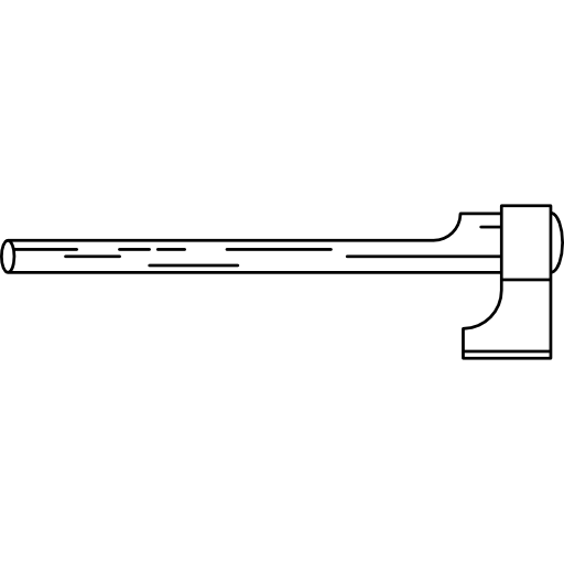herramienta de corte de hacha en posición horizontal icono gratis