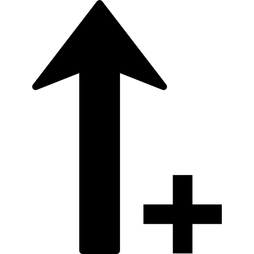 Sort Up Ascending Arrow With Plus Sign Free Arrows Icons