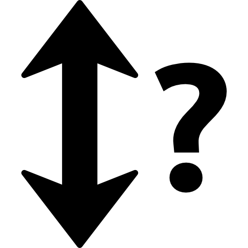 question mark question mark down arrow