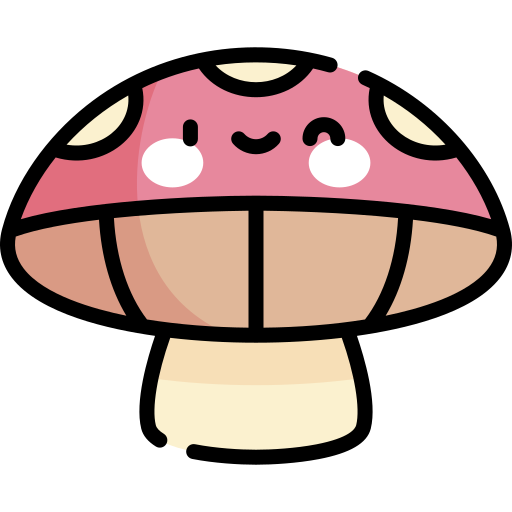 Mushroom Kawaii Lineal color icon