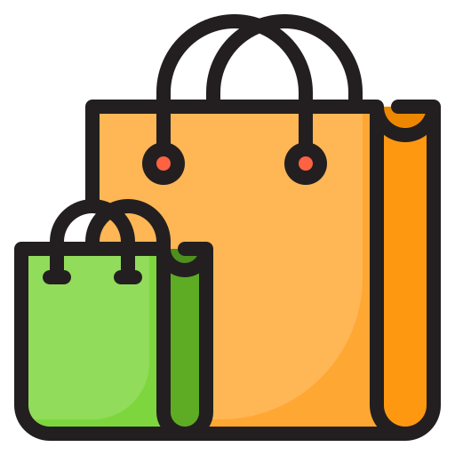 Shopping bag srip Lineal Color icon