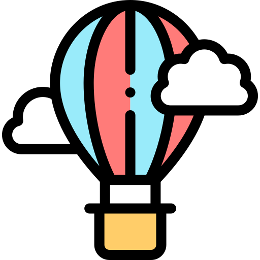 Hot air balloon Detailed Rounded Lineal color icon