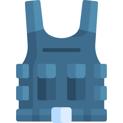 Armor vest icon cartoon police proof Royalty Free Vector