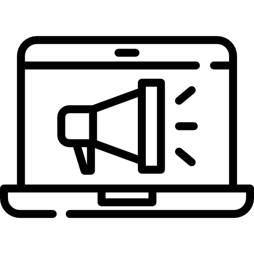 mercadeo en línea icono gratis
