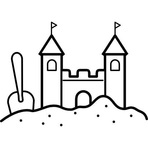 Sand castle Realistic Hand Drawn Handdrawn icon