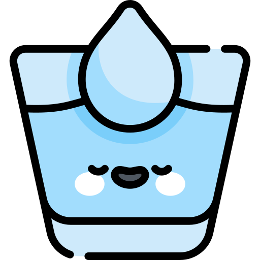 Drink Water Kawaii Lineal Color Icon