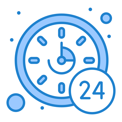 24 hour clock - Free shipping and delivery icons