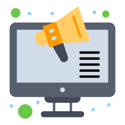 mercadeo en línea icono gratis