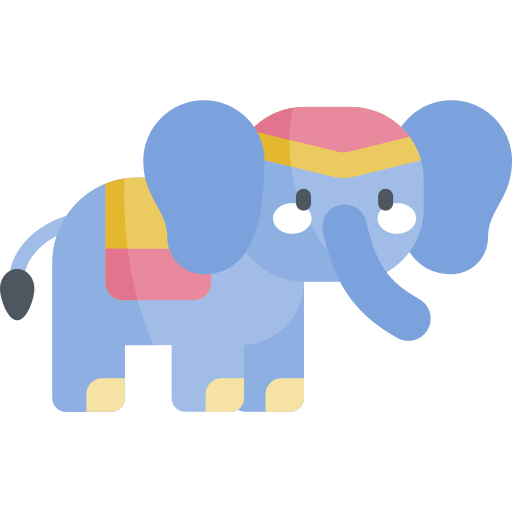 Icono De Elefante Kawaii Flat