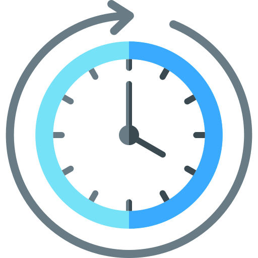 Recovery icon in flat style repeat clock on white Vector Image