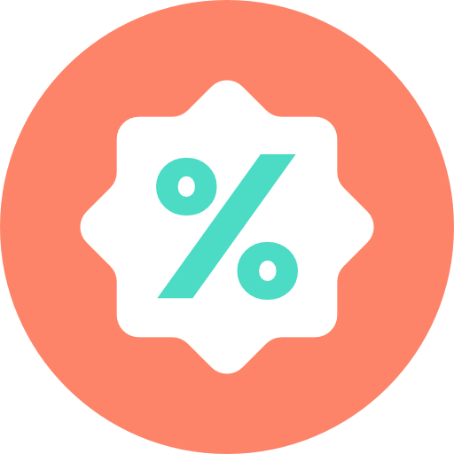 Percentage free icon Percentage free icon
