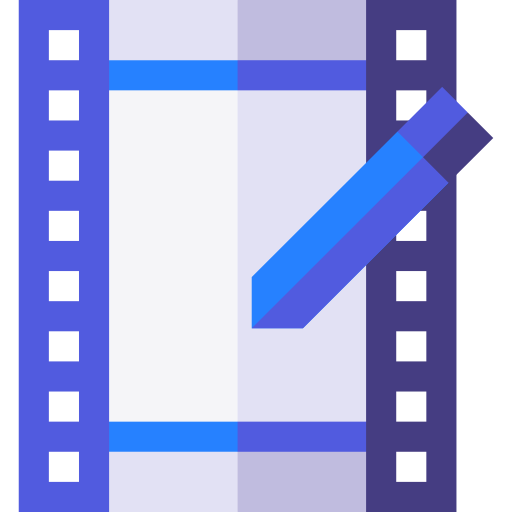 video bewerking Basic Straight Flat icoon