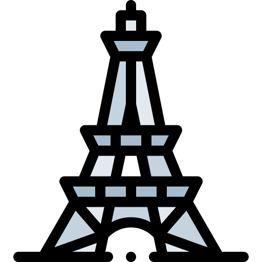 Eiffel tower Detailed Rounded Lineal color icon