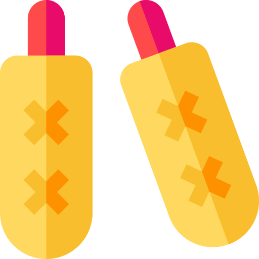 Corn dog Basic Straight Flat icon