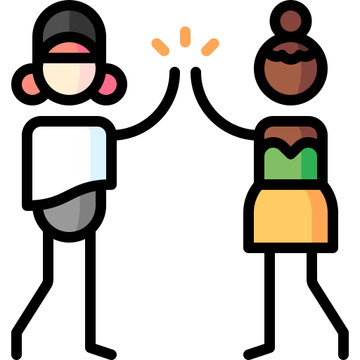 High five Puppet Characters Lineal Color icon