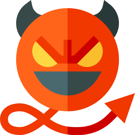 Devil Basic Straight Flat icon