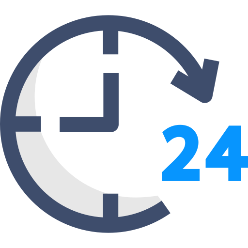 24 hours support - free icon