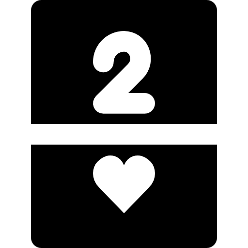 dos de corazones icono gratis