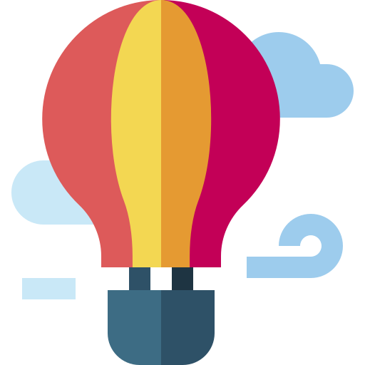 Hot air balloon Basic Straight Flat icon