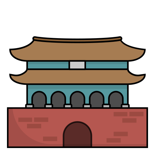 Forbidden city Generic Outline Color icon