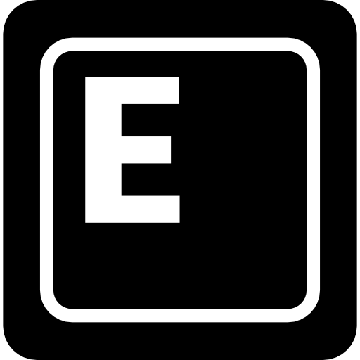 Keyboard key E free icon