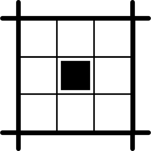 cuadrado central seleccionado en la cuadrícula de diseño icono gratis