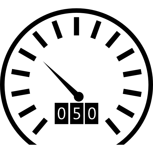 odómetro para kilómetros y control de velocidad icono gratis