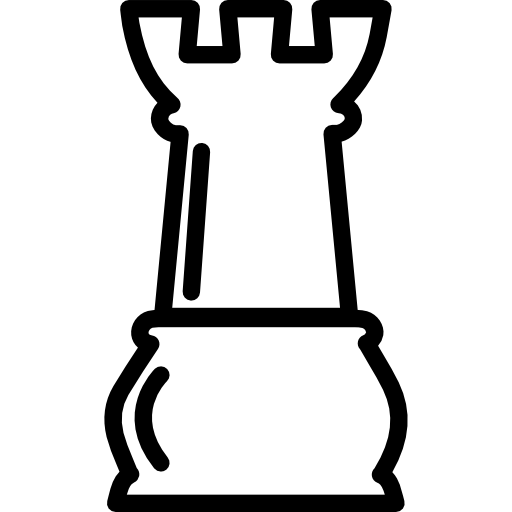 Xadrez e peça de torre logotipo vintage vector ilustração modelo