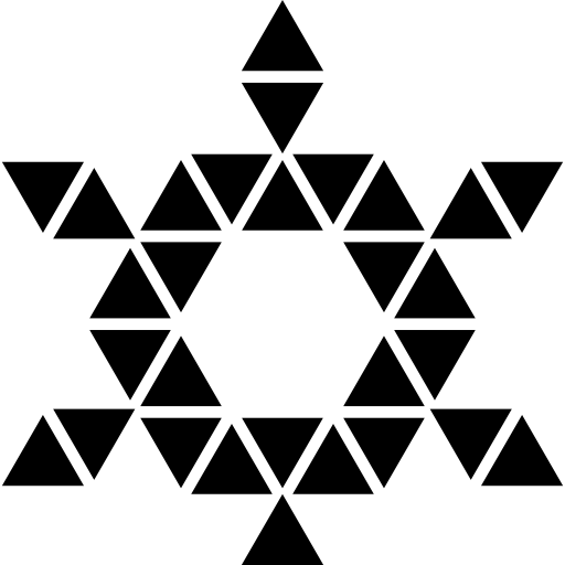 estrella de seis puntas formada por triángulos con centro hexagonal icono gratis