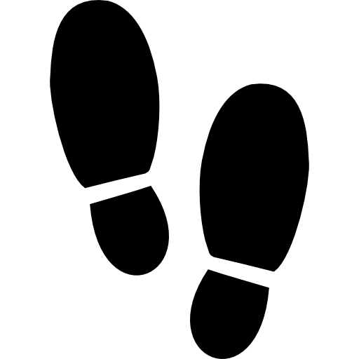 Footsteps silhouette variant free icon