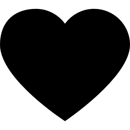 silhouette de forme simple de coeur Icône gratuit