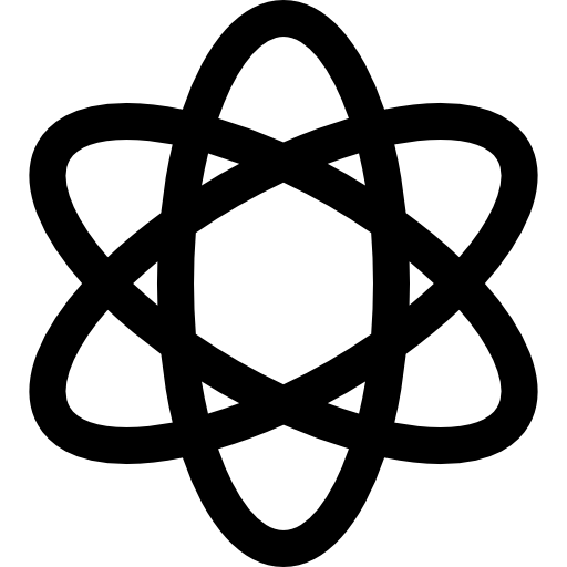 Atom shape. Science icon