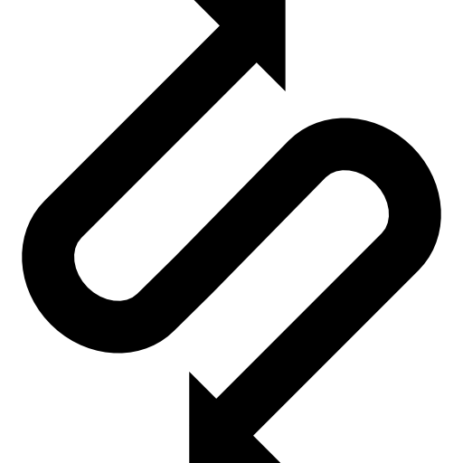 Arrow with two points in S shape - Free arrows icons