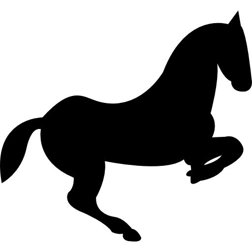 caballo de salto con pie doblado icono gratis