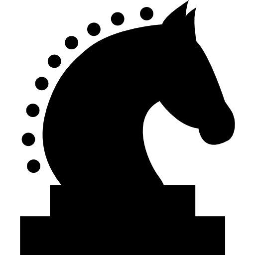 Cavalo do jogo de xadrez em forma preta vista lateral - ícones de formas  grátis
