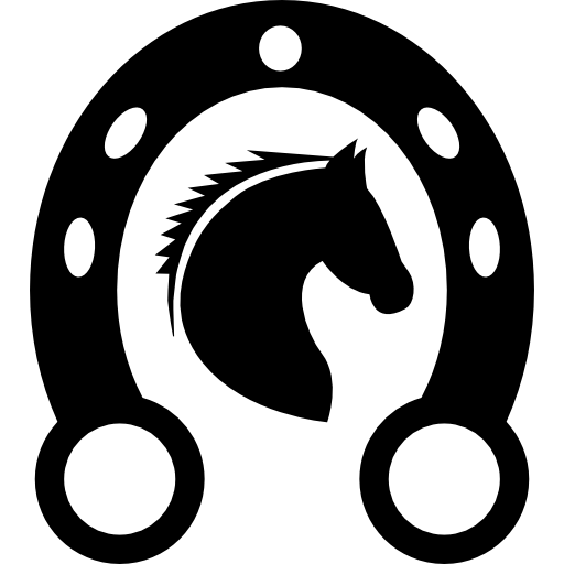 Cabeça de cavalo na ferradura Ícone grátis