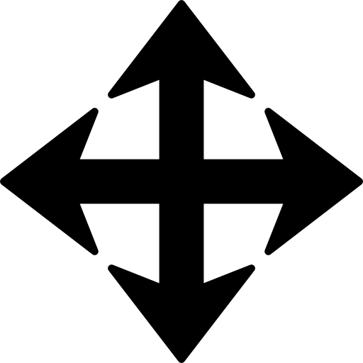 Cross variant with arrow edges - Free arrows icons