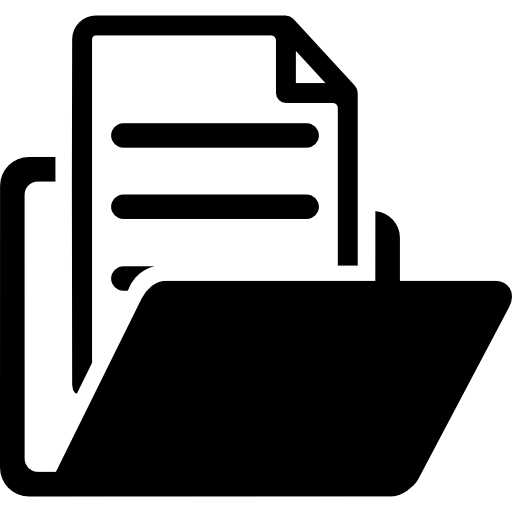 Open folder with document free icon