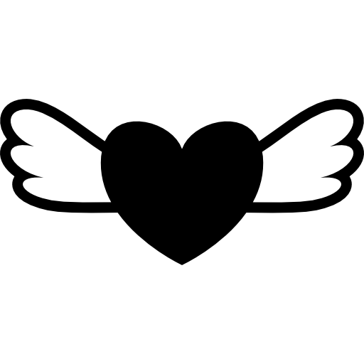 Heart with wings Free Icon