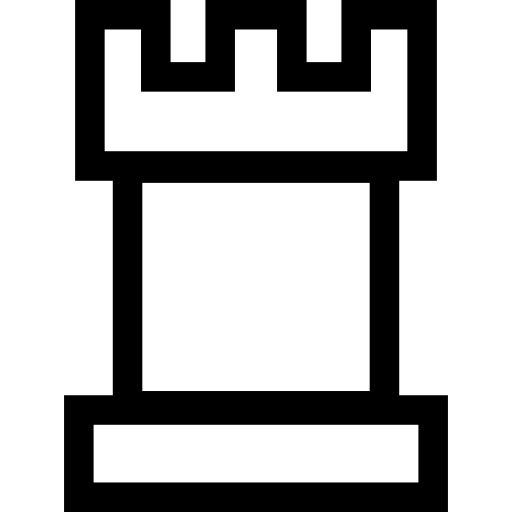 Torre De Xadrez Com ícone De Linha Cerebral. Símbolo De