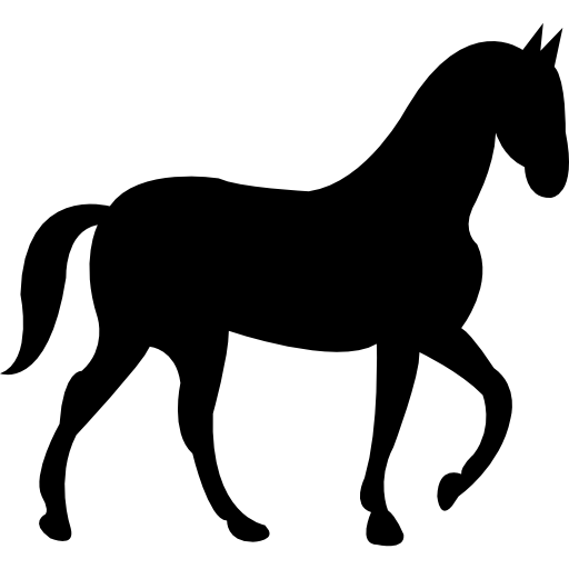 Desenho vetorial simples de um cavalo caminhando calmamente para a frente