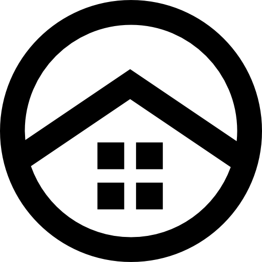 Free Icon | House with window in a circle