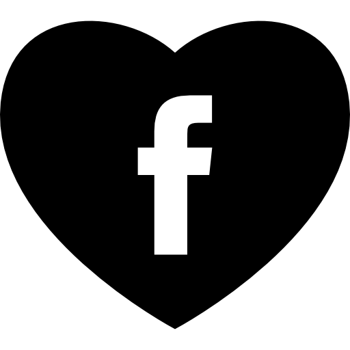 coeur avec logo facebook de médias sociaux Icône gratuit